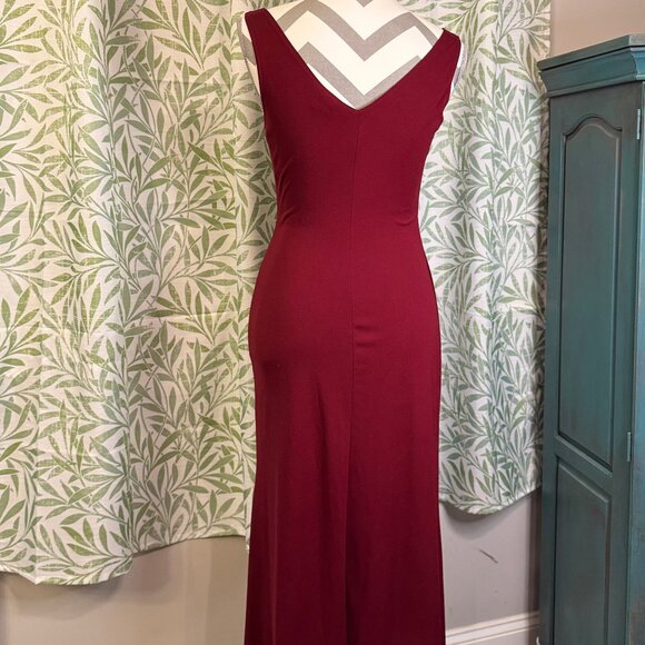 Vintage (90s) Per Seption Burgundy Beaded Evening Gown - Size Small - Picture 2 of 7